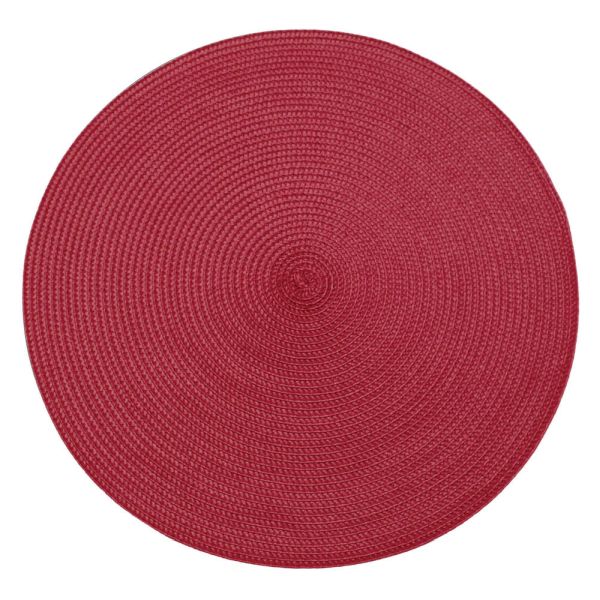 Circular Ribbed Placemat - Red